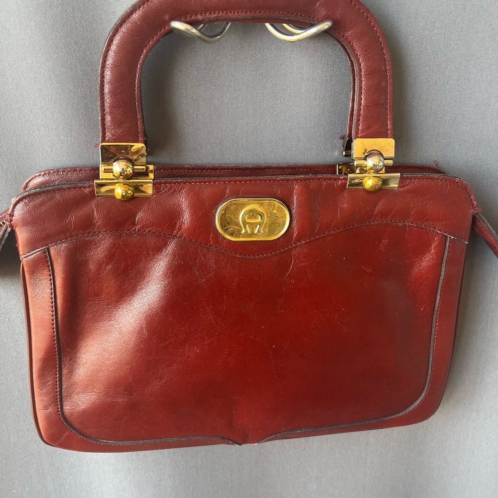 Vintage Etieene Aigner Oxblood Red Leather Handbag - Picture 9 of 11